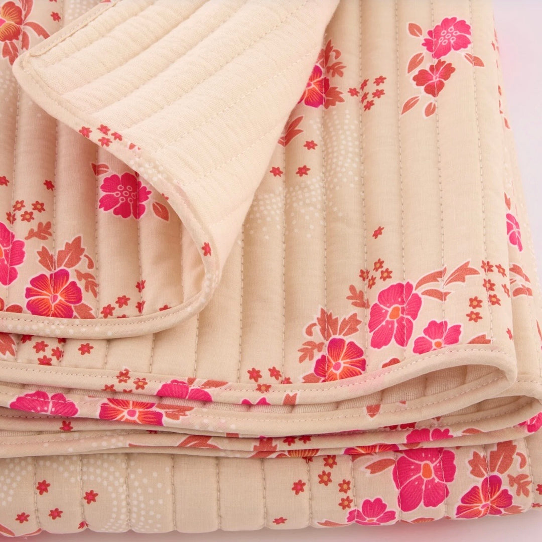 Folksy Ecru Quilted Blanket