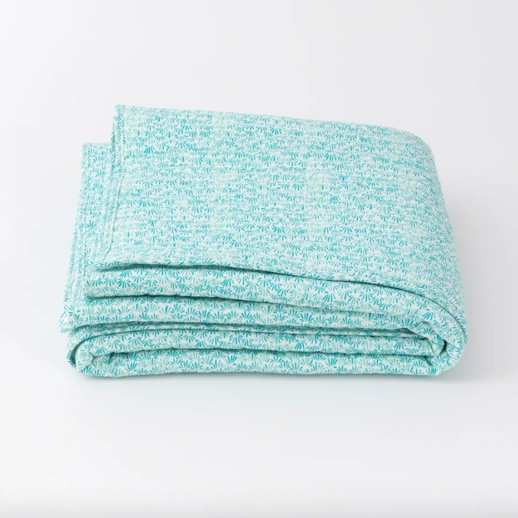 Salil Water Green Quilted Blanket