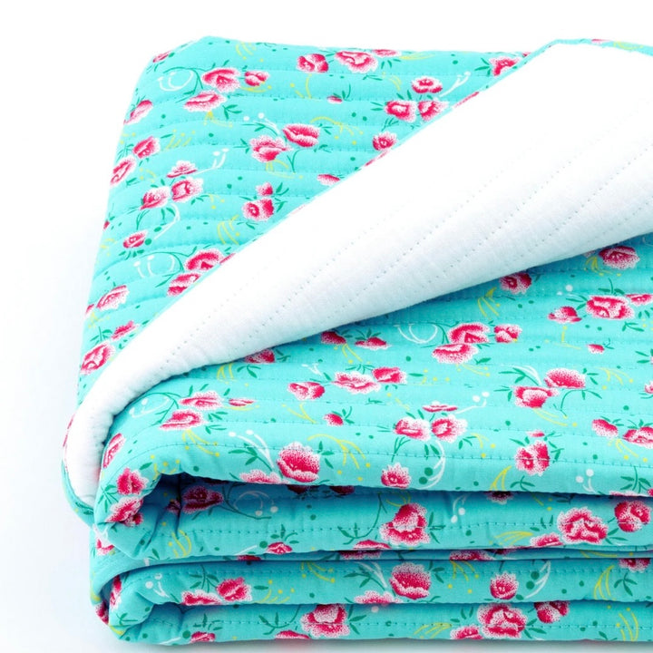 Peony Celadon Quilted Blanket