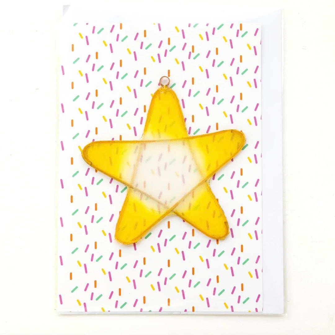 Your My Star Yellow Confetti Greeting Card
