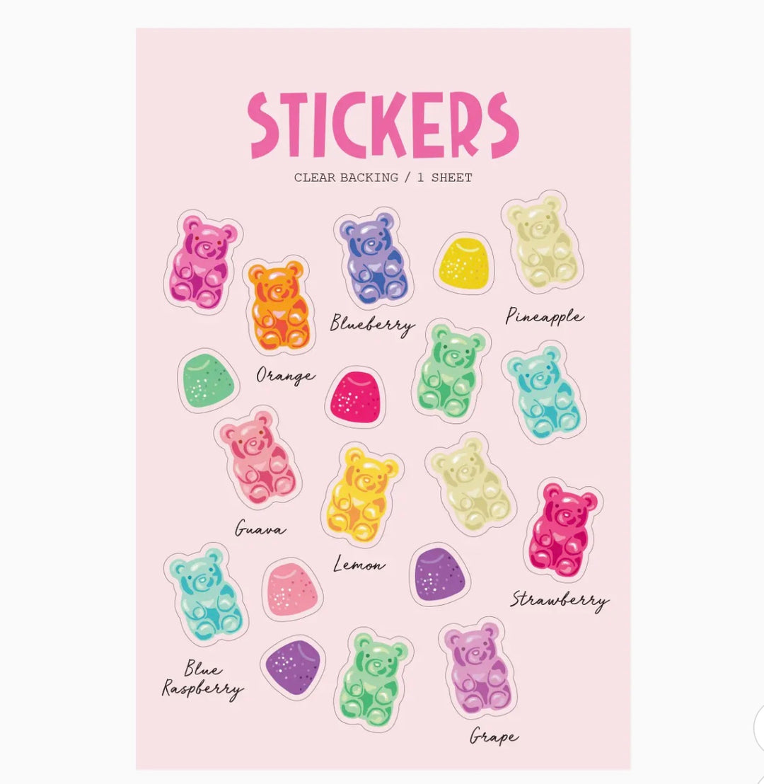 Gummy Bears Clear Stickers