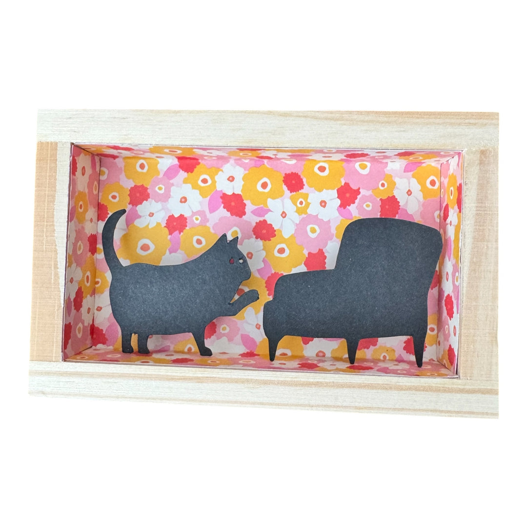 Shadow Box - Cat Scratching a Chair