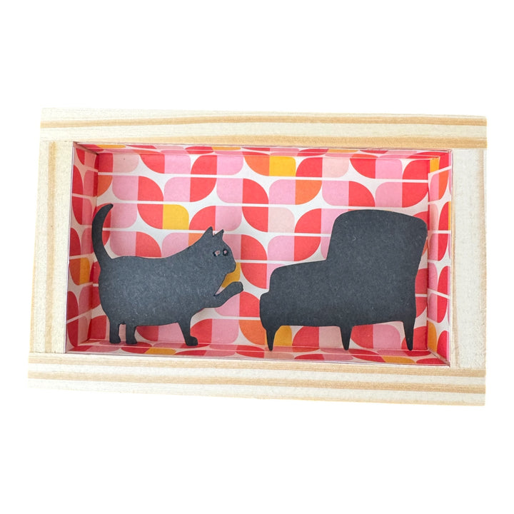 Shadow Box - Cat Scratching a Chair