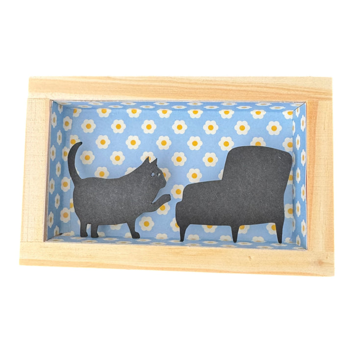 Shadow Box - Cat Scratching a Chair
