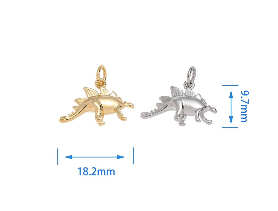 Gold Stegosaurus Charm