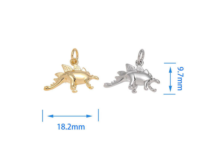 Gold Stegosaurus Charm