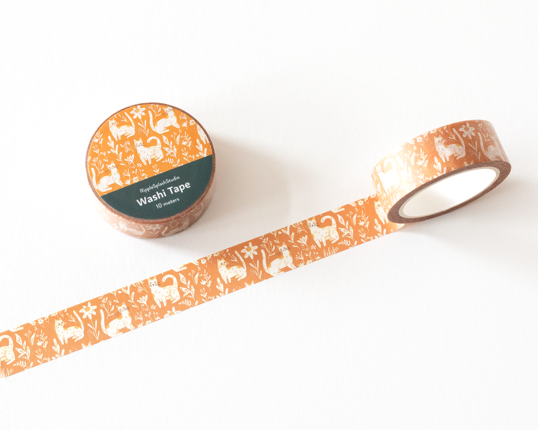 Washi tape with animal pattern on a white background