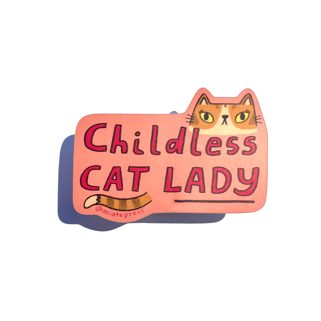 Liberal Childless Cat Lady Vinyl Sticker