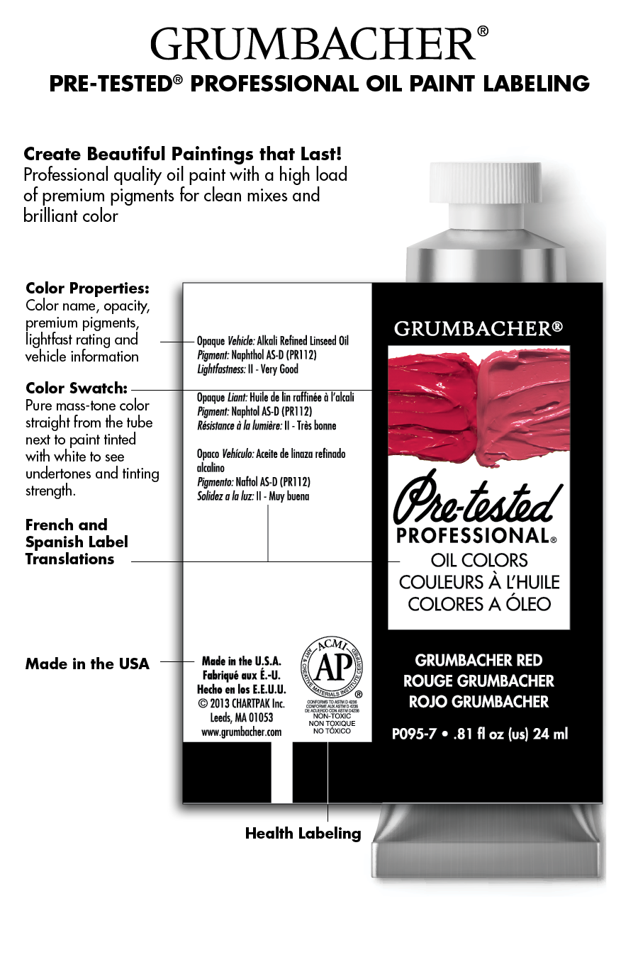 Grumbacher® Pre-Tested® Oil, 10 Color Set