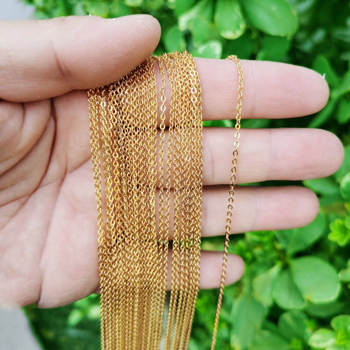 24K Gold Filled Cable Chain 18 Inch Layering Necklace