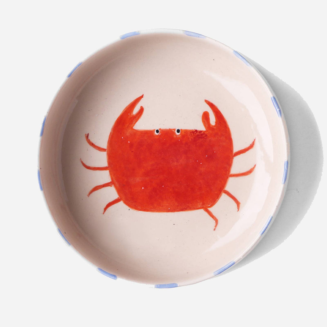 Ceramic Bowl with Crab-8″
