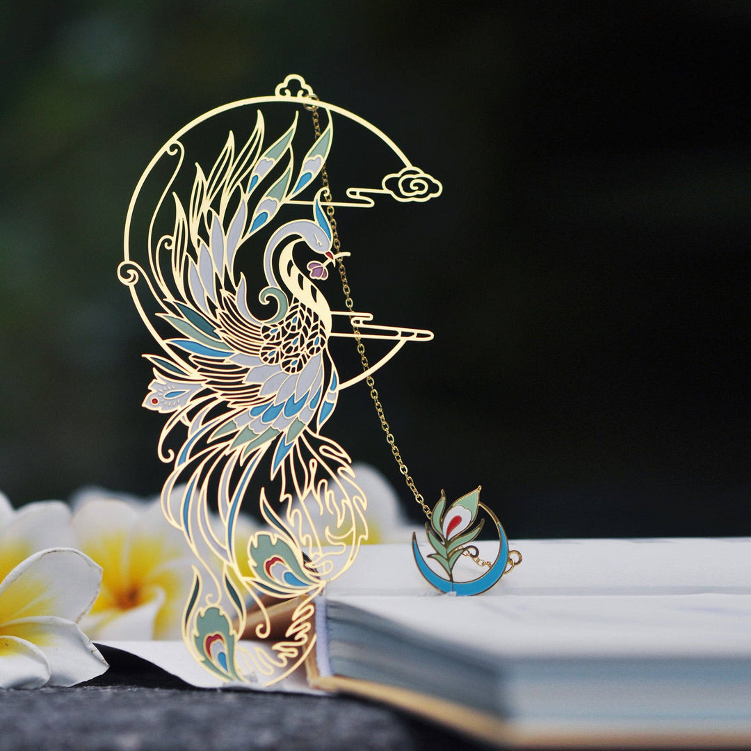 Auspicious Animal Metal Bookmarks (Phoenix)