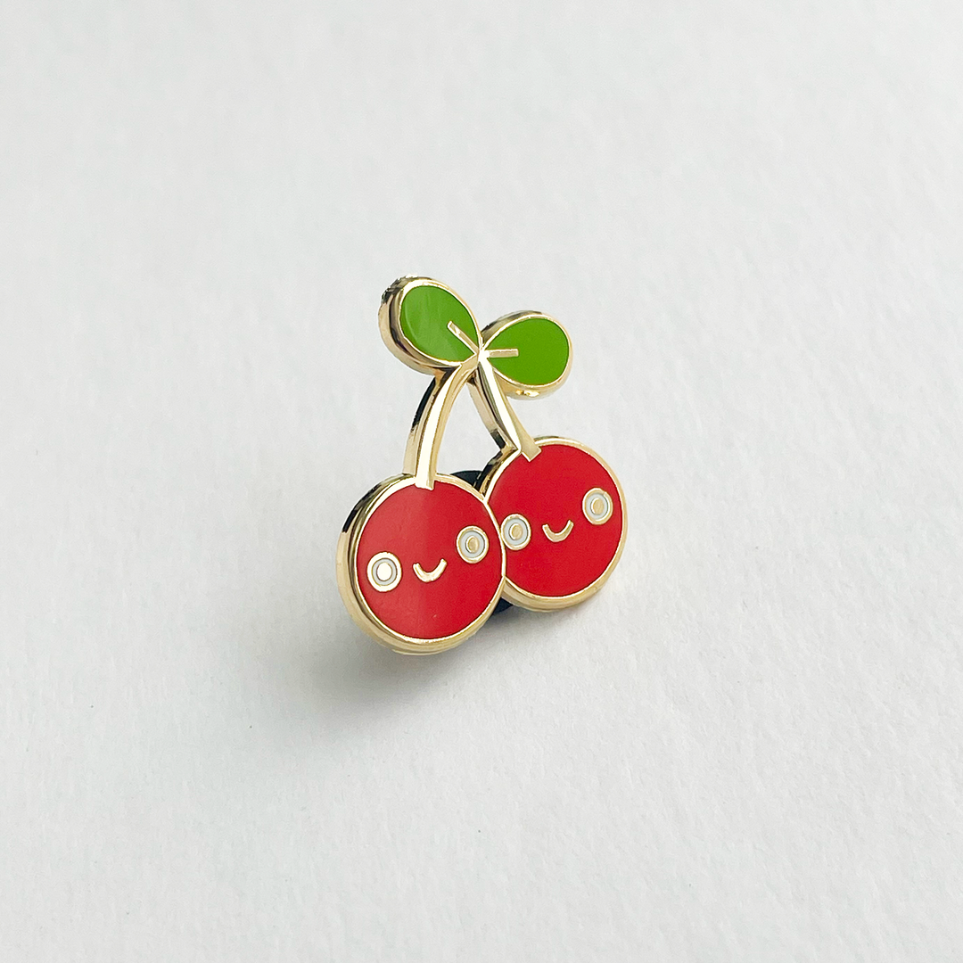 Cute Red Cherries Enamel Pin
