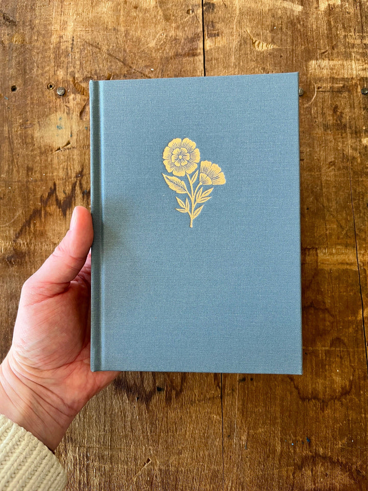 Foil Stamped Linen Journal: Denim Blue