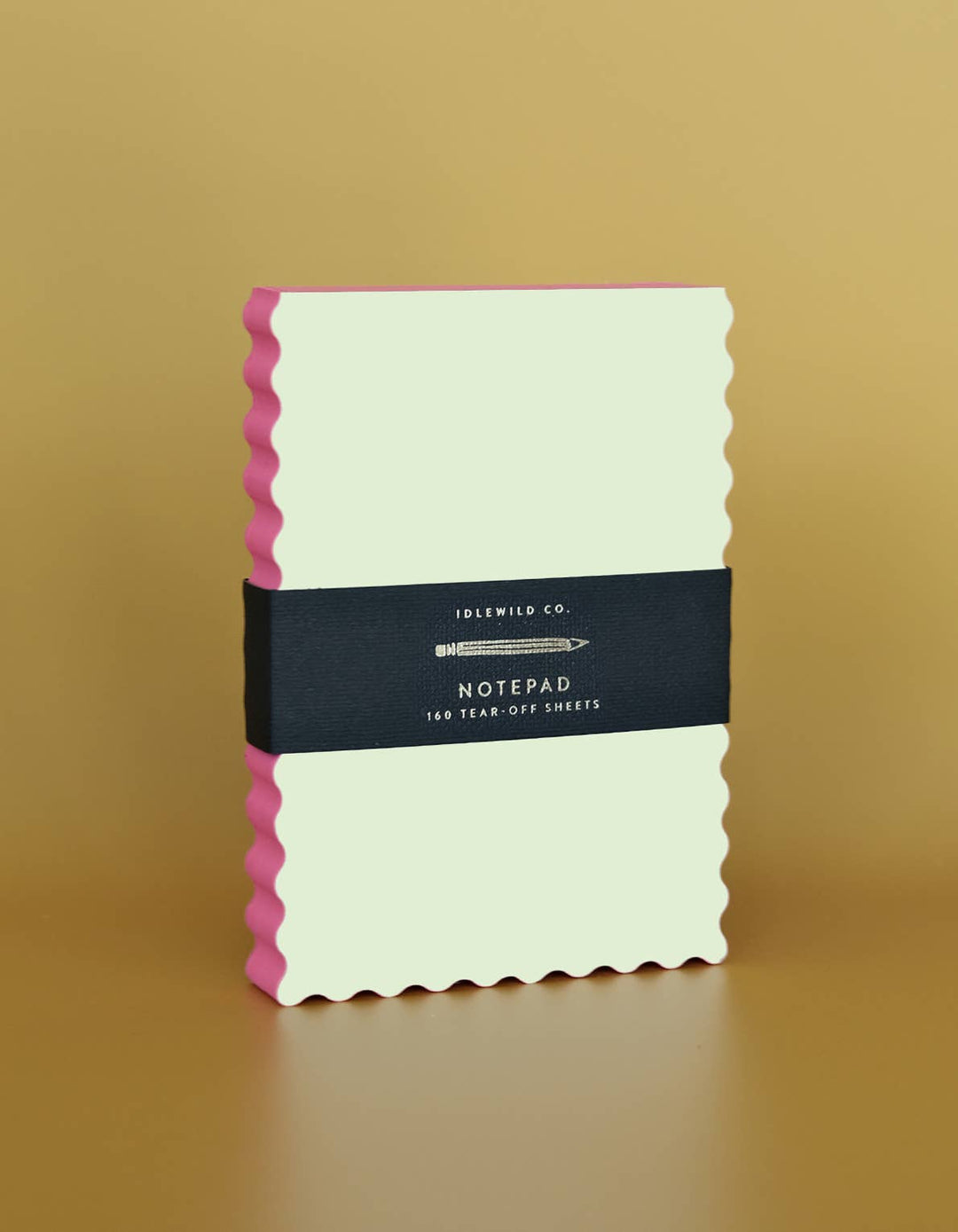 Mini Wave Shaped Notepad | Citron + Hot Coral Edge