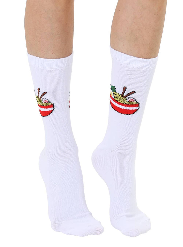3D Packaged Socks - Ramen - White