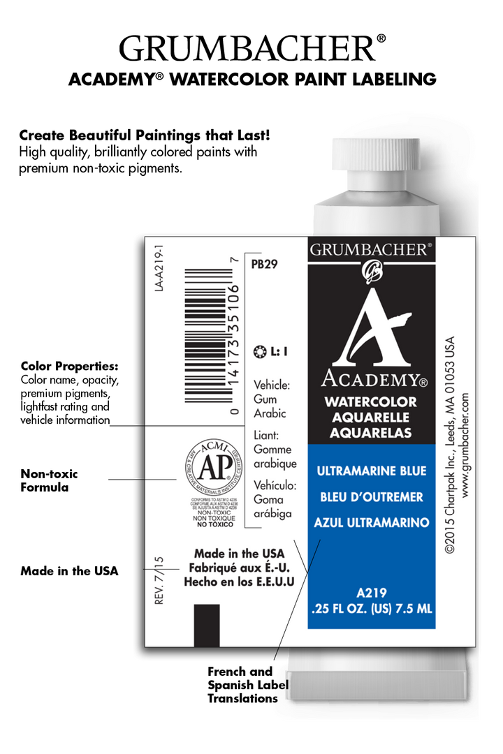 Grumbacher® Academy® Watercolor 12 Piece Set