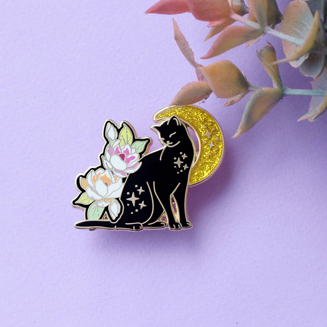 Magnolia Cat Enamel Pin: Lesbian Pride