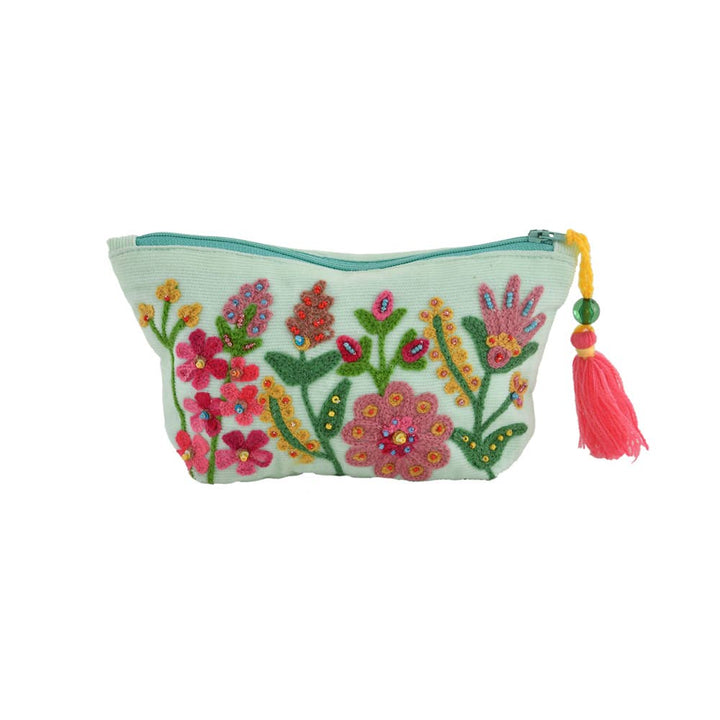 Floral Beaded Pouch