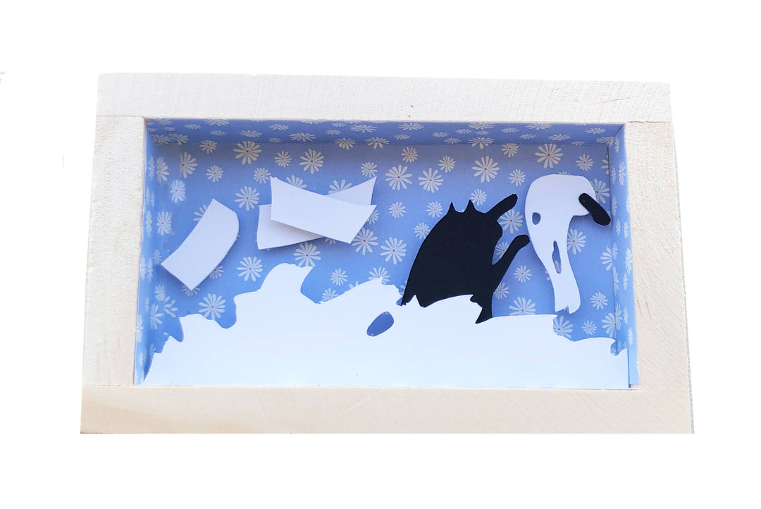 Shadow Box - Cat &amp; Toilet Paper