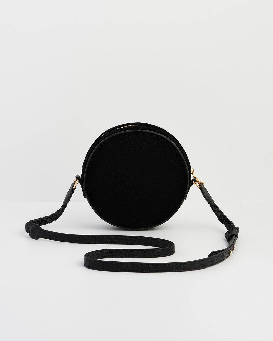 Aurora Fawn Embroidered Black Circle Bag