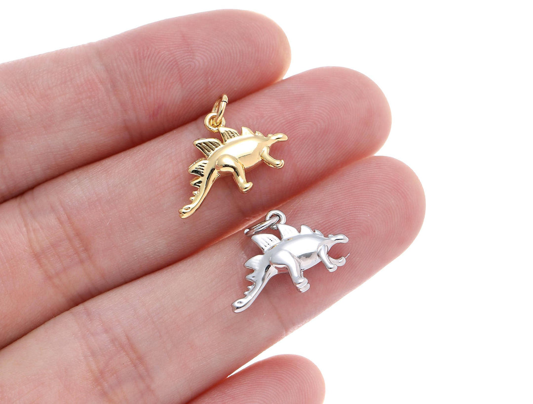 Gold Stegosaurus Charm
