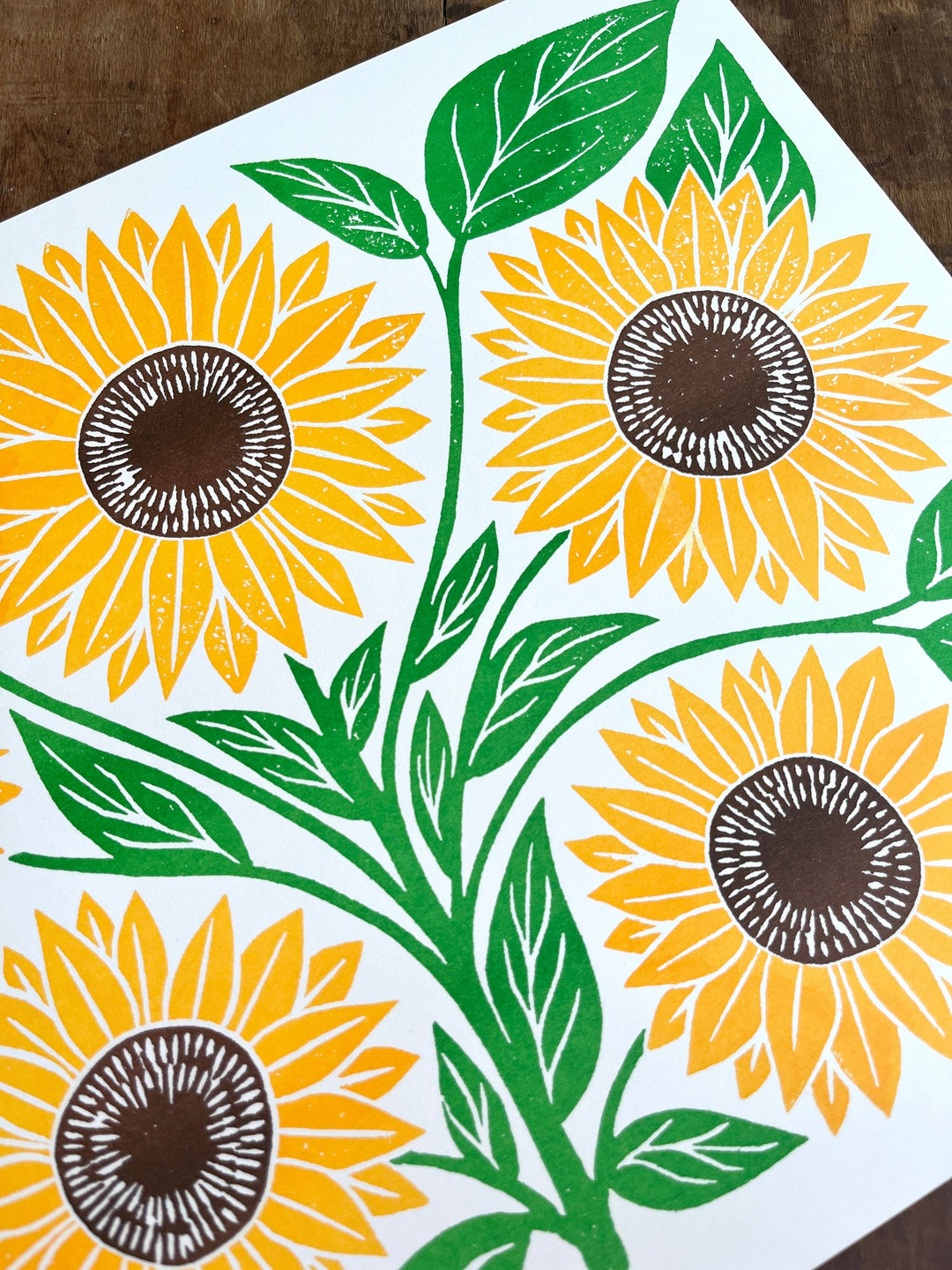 Garden Series: Sunflower Risograph Print