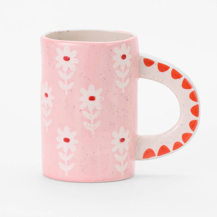 Pink Floral Ceramic Coffee Mug