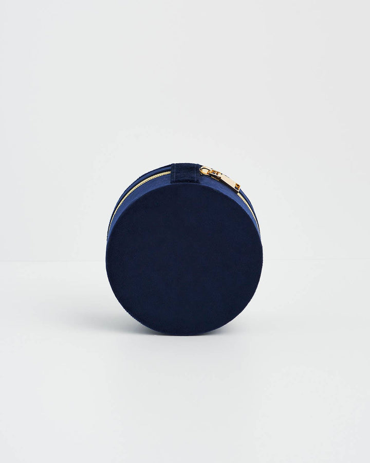 Red Admiral Navy Velvet Embroidered Jewellery Box