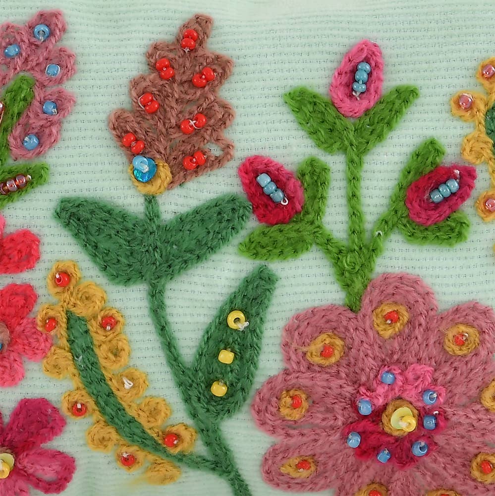 Floral Beaded Pouch