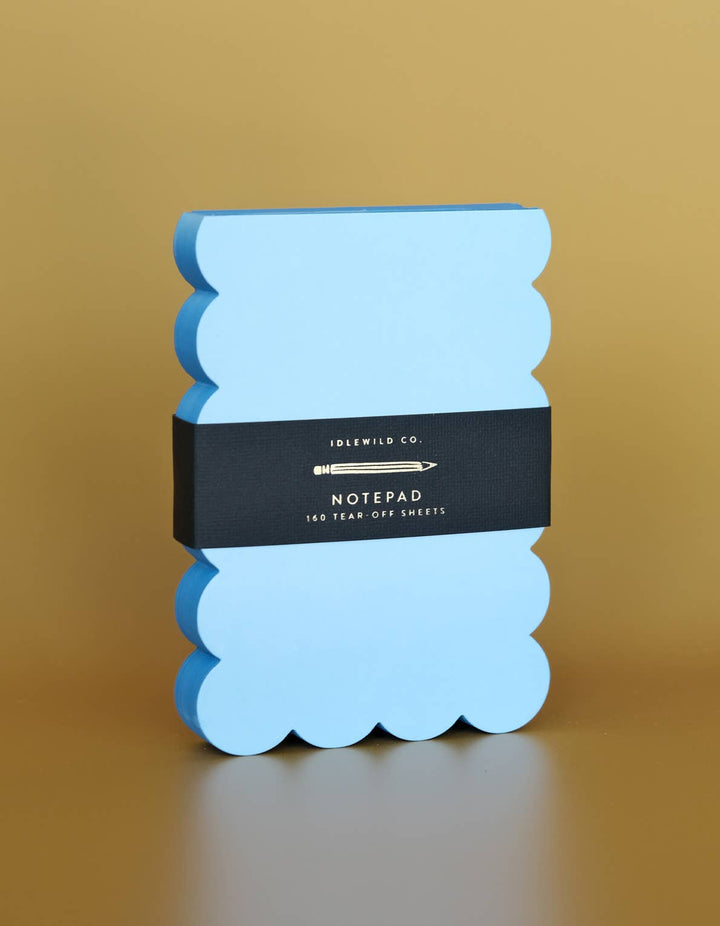 Scalloped Shaped Notepad | Aqua + Blue Edge