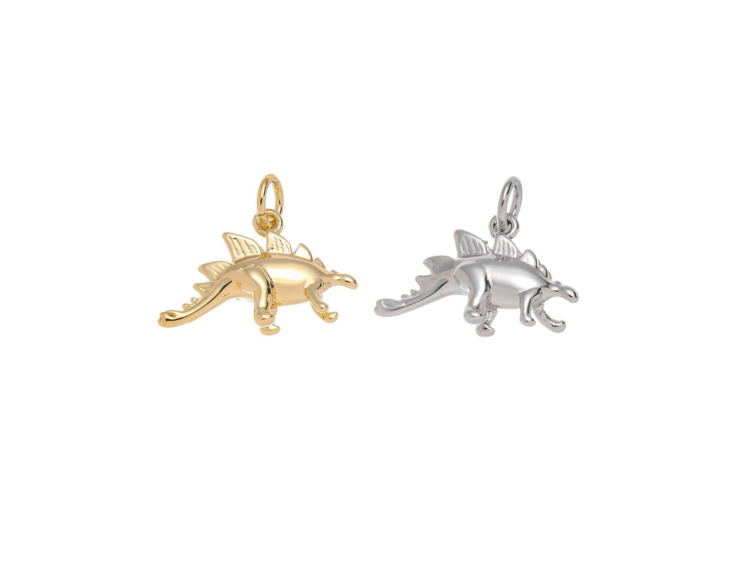 Gold Stegosaurus Charm