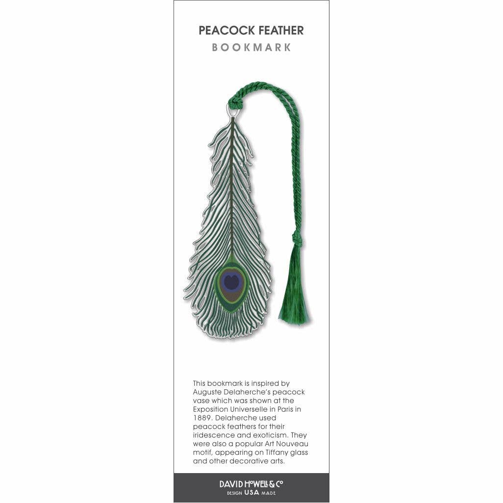 Peacock Feather Metal Bookmark