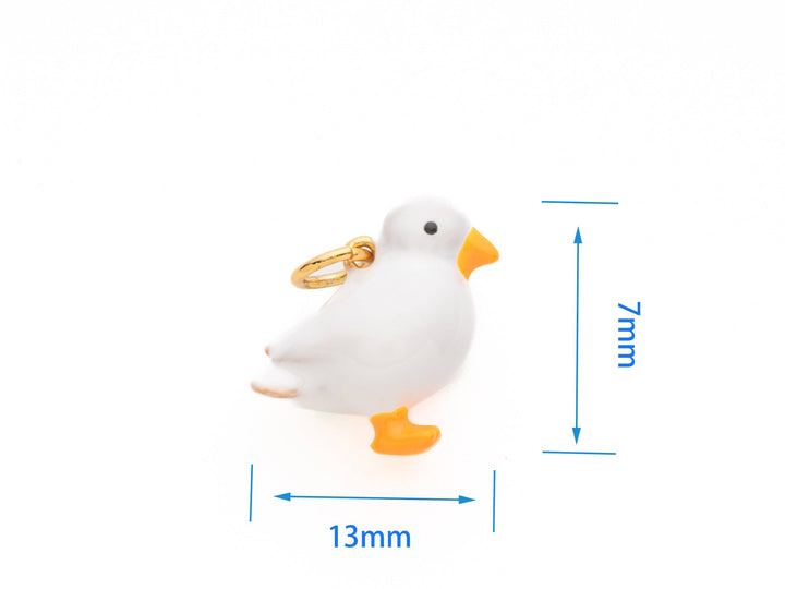 White Duck Enamel Charm