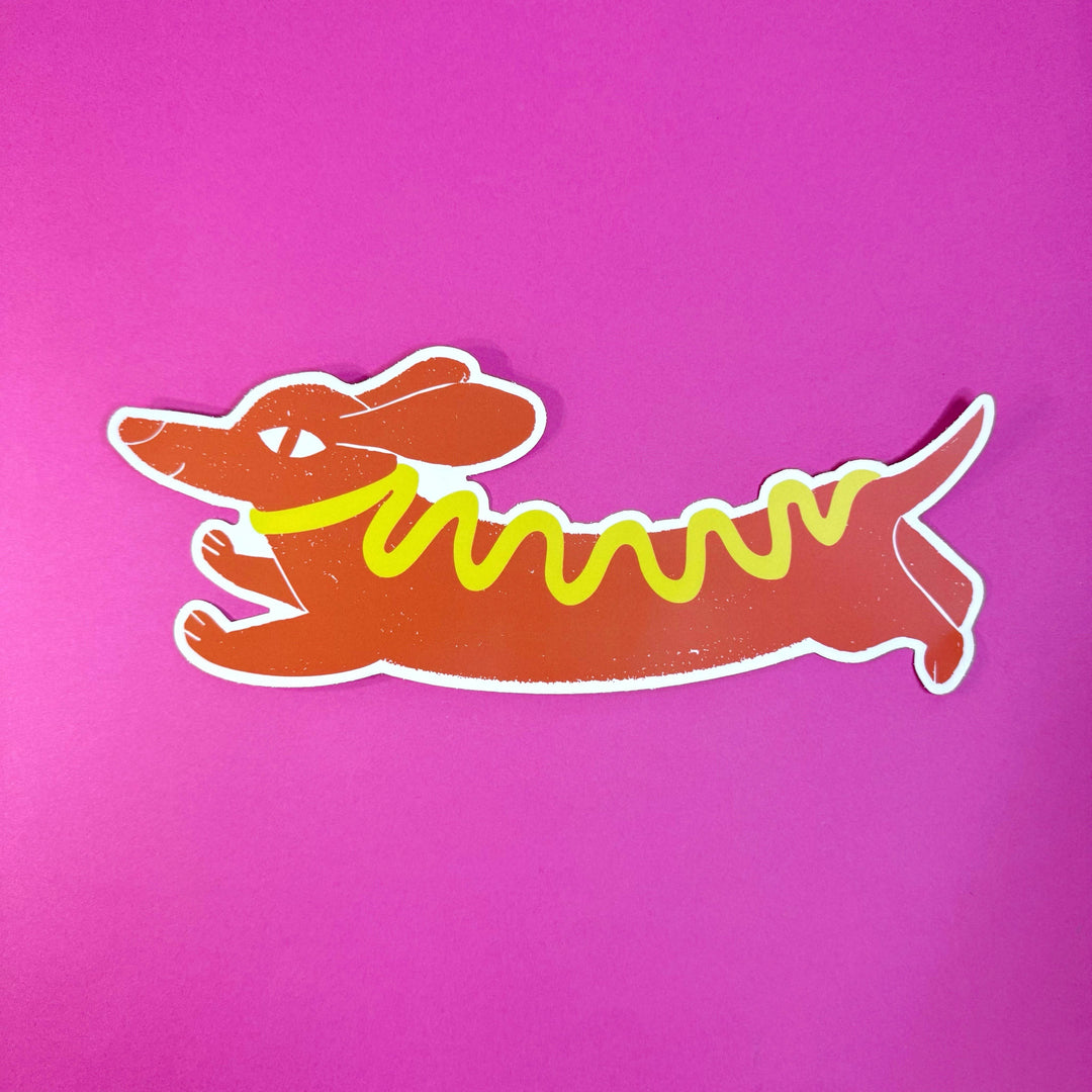 Hotdog Dog - Vinyl XL Sticker