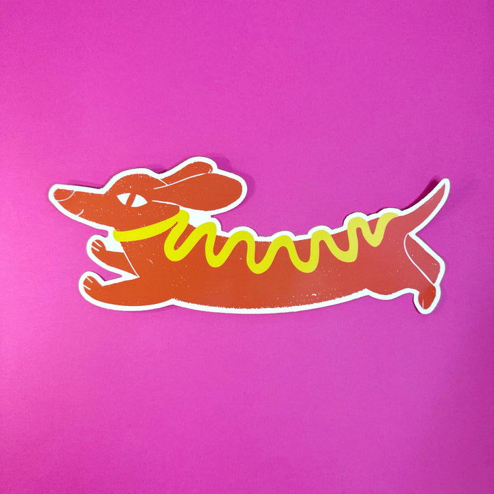 Hotdog Dog - Vinyl XL Sticker