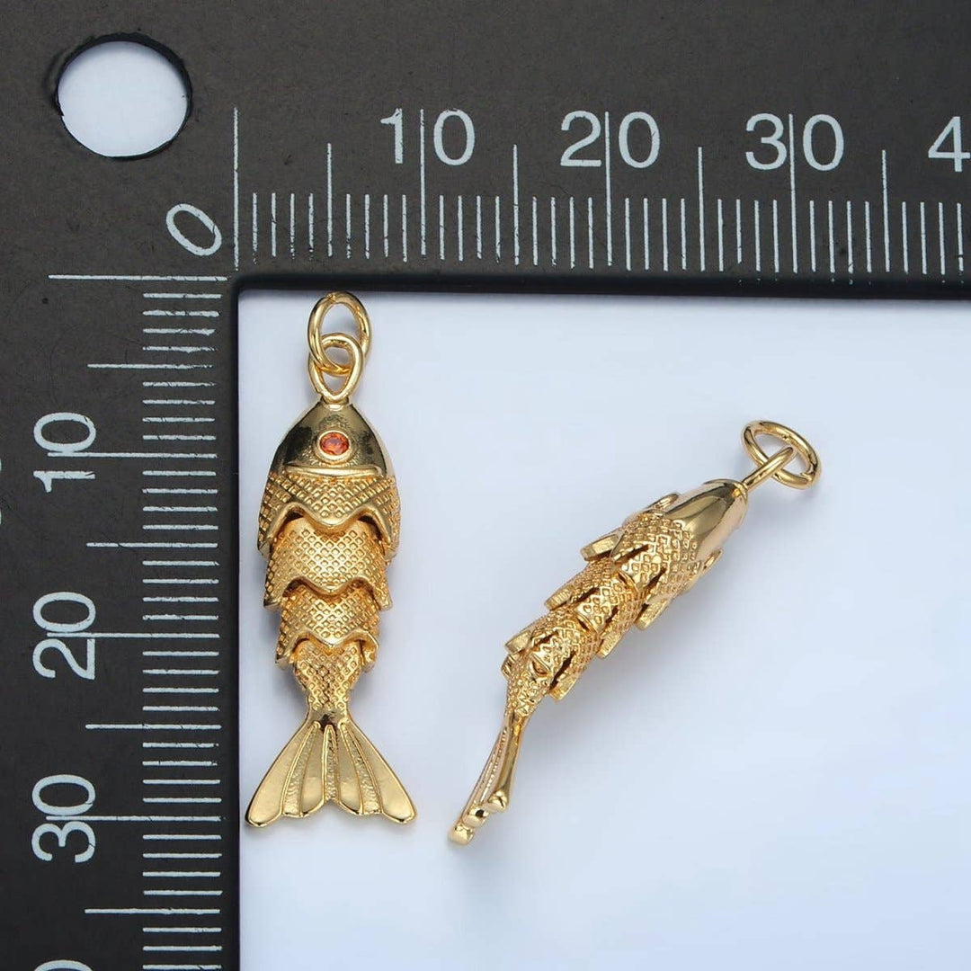 24K Gold Filled 30mm Fish Charm