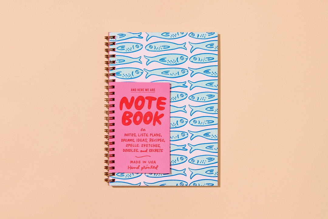 Lined Spiral Notebook—Sardine Fish