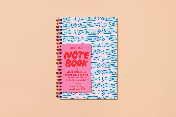Lined Spiral Notebook—Sardine Fish