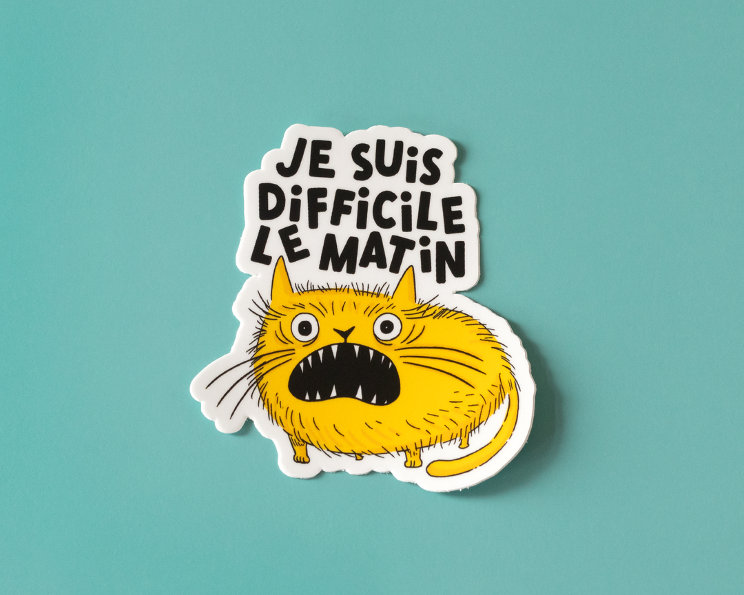 Je Suis Difficile Le Matin Vinyl Sticker