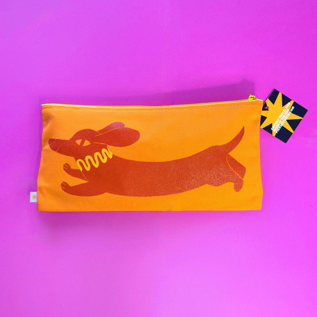 Hot Dog/Sausage Dog Canvas Travel Pouch