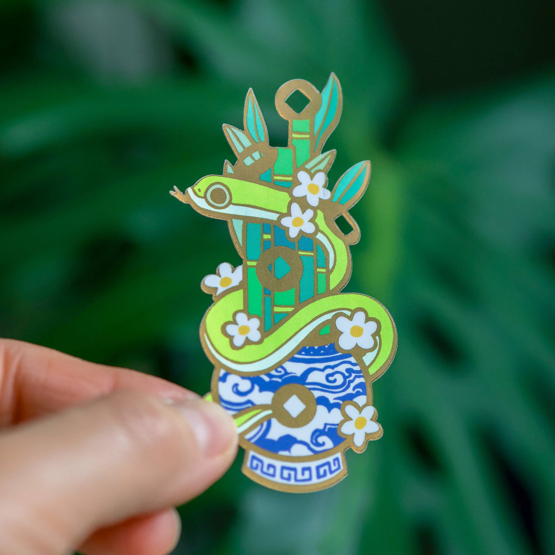 Five Lucky Bamboo Vinyl Sticker