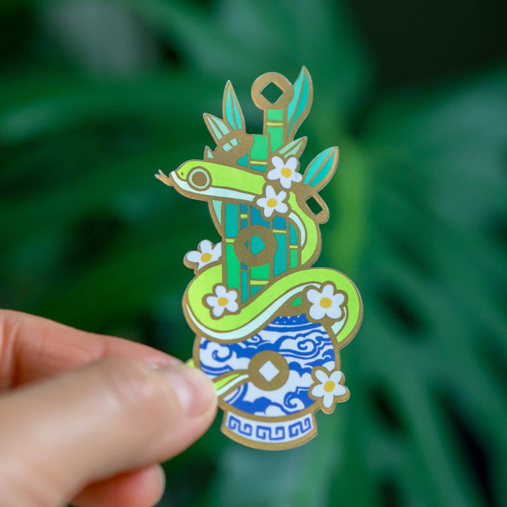 Five Lucky Bamboo Vinyl Sticker