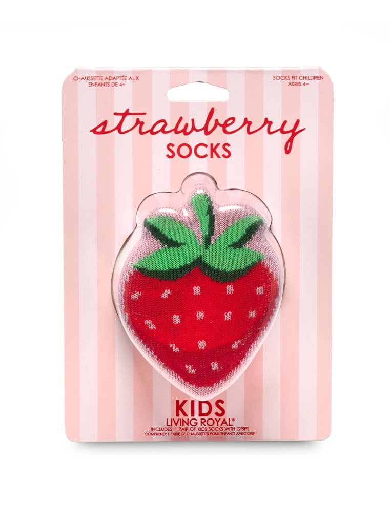 3D Packaged Socks - Kids - Strawberry - Pink
