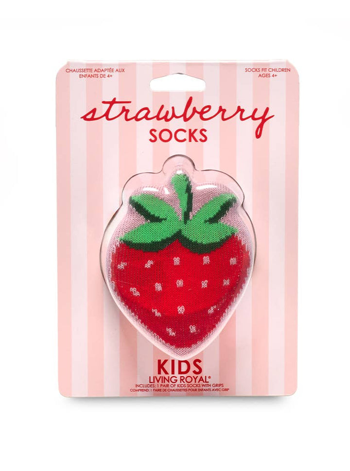 3D Packaged Socks - Kids - Strawberry - Pink