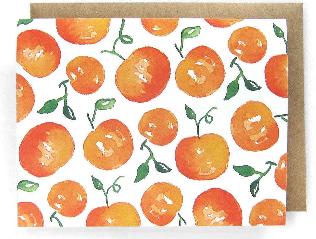 Clementines Watercolor Greeting Card