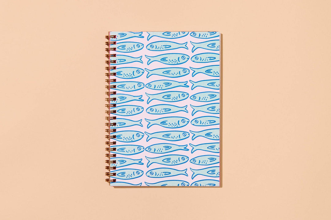 Lined Spiral Notebook—Sardine Fish