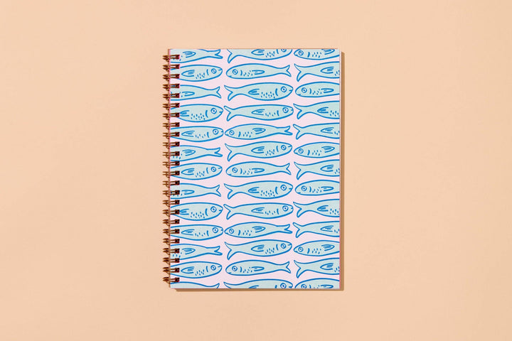 Lined Spiral Notebook—Sardine Fish