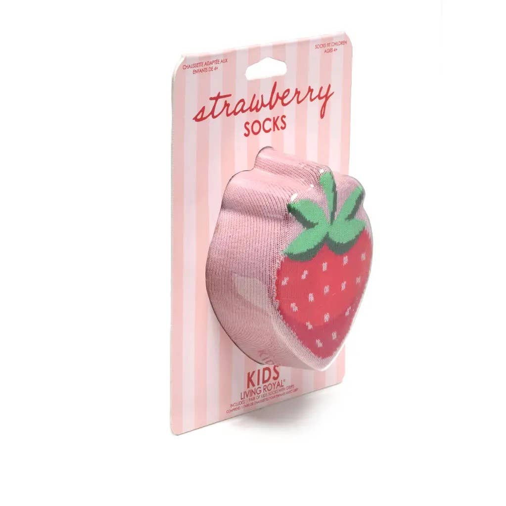 3D Packaged Socks - Kids - Strawberry - Pink