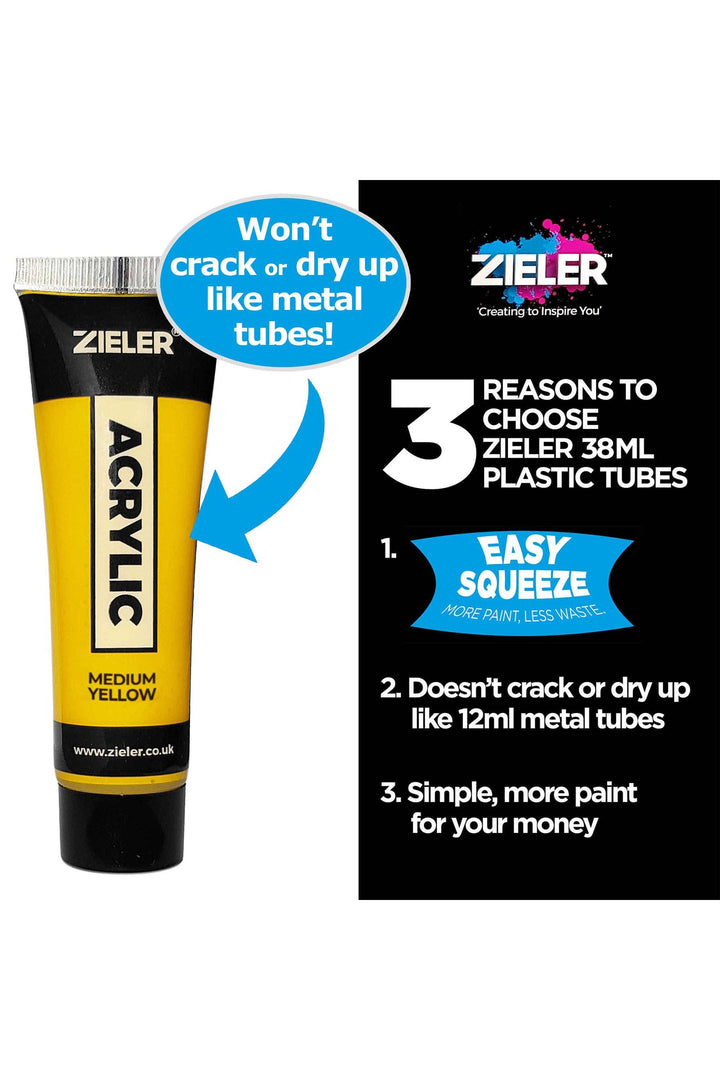 Zieler Premium Acrylic Paint Set, 10 Tubes